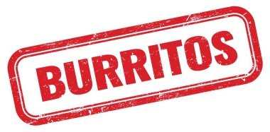 BURRITOS kırmızı grungy dikdörtgen mühür işareti.