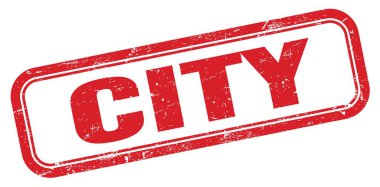 Şehir kırmızı grungy dikdörtgen pul işareti.