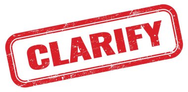 CLARIFY kırmızı grungy dikdörtgen mühür işareti.