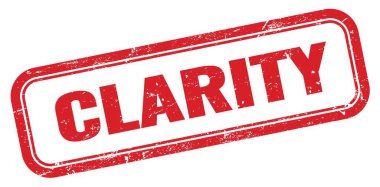 CLARITY kırmızı grungy dikdörtgen mühür işareti.