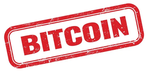 Bitcoin Rojo Grueso Rectángulo Sello Signo — Foto de Stock