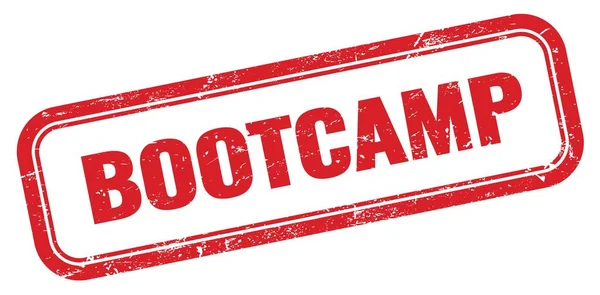 Bootcamp Röd Grungy Rektangel Stämpel Tecken — Stockfoto