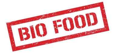 BIO Gıda kırmızı grungy dikdörtgen mühür işareti.