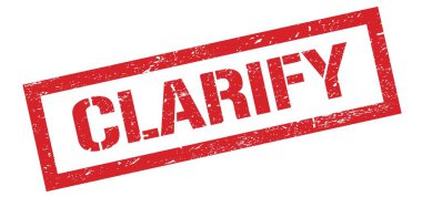 CLARIFY kırmızı grungy dikdörtgen mühür işareti.