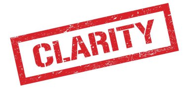 CLARITY kırmızı grungy dikdörtgen mühür işareti.