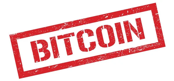 Bitcoin Rojo Grueso Rectángulo Sello Signo — Foto de Stock