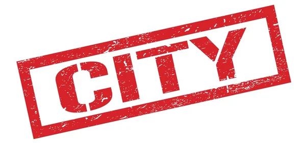 City Czerwony Grungy Prostokąt Znak Znaczka — Zdjęcie stockowe