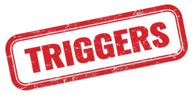 TRIGERS Kırmızı grungy dikdörtgen mühür işareti.