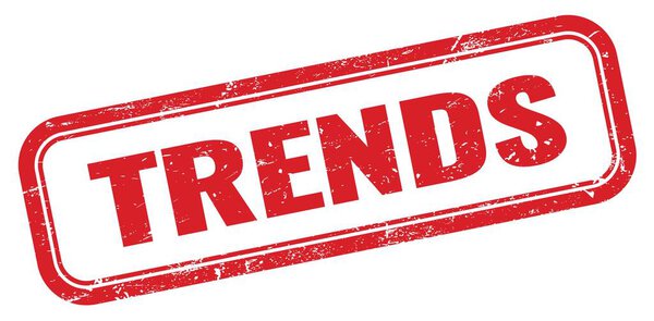 TRENDS red grungy rectangle stamp sign.