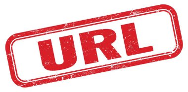 URL kırmızı grungy dikdörtgen pul işareti.
