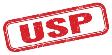 USP kırmızı grungy dikdörtgen pul işareti.