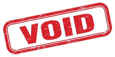 VOID kırmızı grungy dikdörtgen pul işareti.