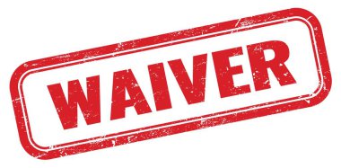 WAIVER kırmızı grungy dikdörtgen pul işareti.