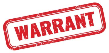 WARRANT kırmızı grungy dikdörtgen mühür işareti.