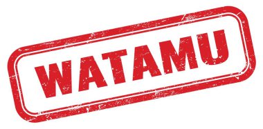 WATAMU kırmızı grungy dikdörtgen mühür işareti.