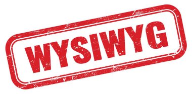 WYSIWYG kırmızı grungy dikdörtgen işareti.