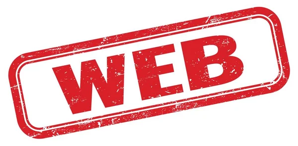 Web Red Grungy Rechteckiges Stempelschild — Stockfoto