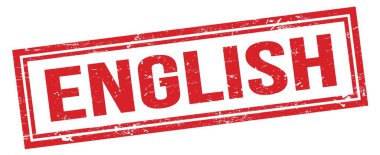 ENGLISH kırmızı grungy dikdörtgen mühür işareti.