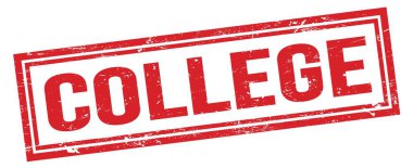 Kolej kırmızı grungy dikdörtgen pul işareti.