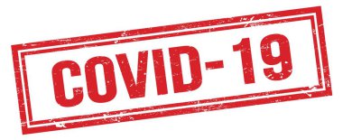 COVID-19 kırmızı grungy dikdörtgen mühür işareti.