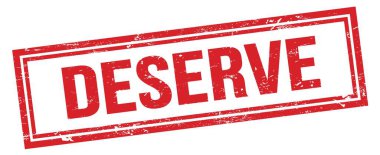 DESERVE kırmızı grungy dikdörtgen mühür işareti.