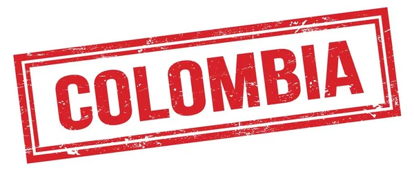 Colombia Rood Grungy Rechthoek Stempel Teken — Stockfoto