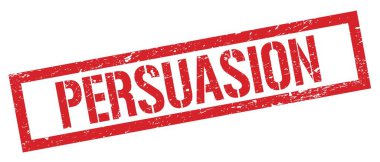 PersuasiON kırmızı grungy dikdörtgen mühür işareti.