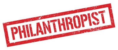PHILANTHROPIST kırmızı grungy dikdörtgen mühür işareti.