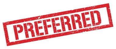 Tercih edilen kırmızı grungy dikdörtgen damga işareti.