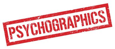 PSYCHOGRAPHICS kırmızı grungy dikdörtgen mühür işareti.