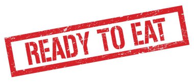 Kırmızı grungy dikdörtgen damgası yemeye hazır..