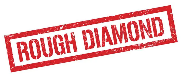 Rough Diamond Czerwony Grungy Prostokąt Znak Znaczka — Zdjęcie stockowe