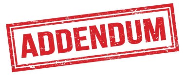 ADDENDUM kırmızı grungy dikdörtgen damga işareti.