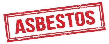 ASBESTOS kırmızı grungy dikdörtgen mühür işareti.