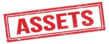 ASSETS kırmızı grungy dikdörtgen pul işareti.