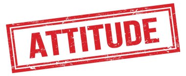 ATTITUDE kırmızı grungy dikdörtgen mühür işareti.