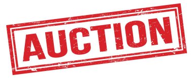 Açık Artırma Kırmızı Pis Dikdörtgen Pul İşareti.