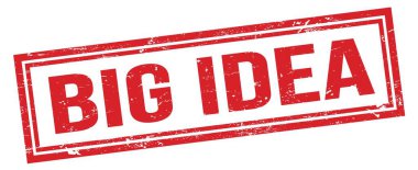 Büyük fikir. Kırmızı grungy dikdörtgen mühür işareti..