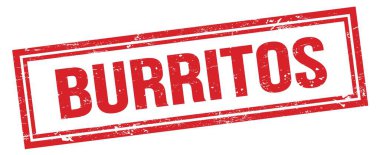 BURRITOS kırmızı grungy dikdörtgen mühür işareti.