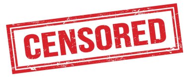 CENSORED kırmızı grungy dikdörtgen mühür işareti.