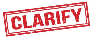 CLARIFY kırmızı grungy dikdörtgen mühür işareti.
