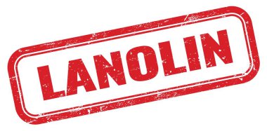 LANOLIN kırmızı grungy dikdörtgen mühür işareti.