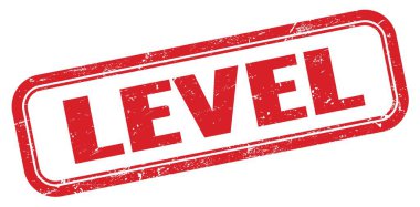 LEVEL kırmızı grungy dikdörtgen pul işareti.