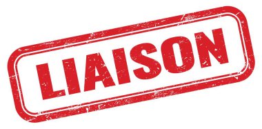 LIAISON kırmızı grungy dikdörtgen mühür işareti.