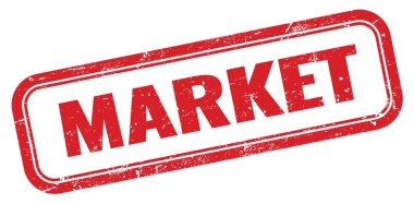 MARKET kırmızı grungy dikdörtgen mühür işareti.