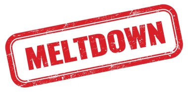 MELTDOWN kırmızı grungy dikdörtgen mühür işareti.