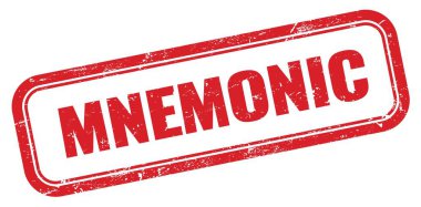 MNEMONIC kırmızı grungy dikdörtgen mühür işareti.