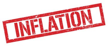 INFLATION kırmızı grungy dikdörtgen mühür işareti.