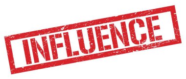 INFUENCE kırmızı grungy dikdörtgen mühür işareti.