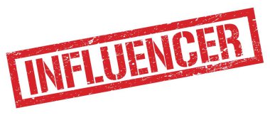 INFUENCER kırmızı grungy dikdörtgen mühür işareti.